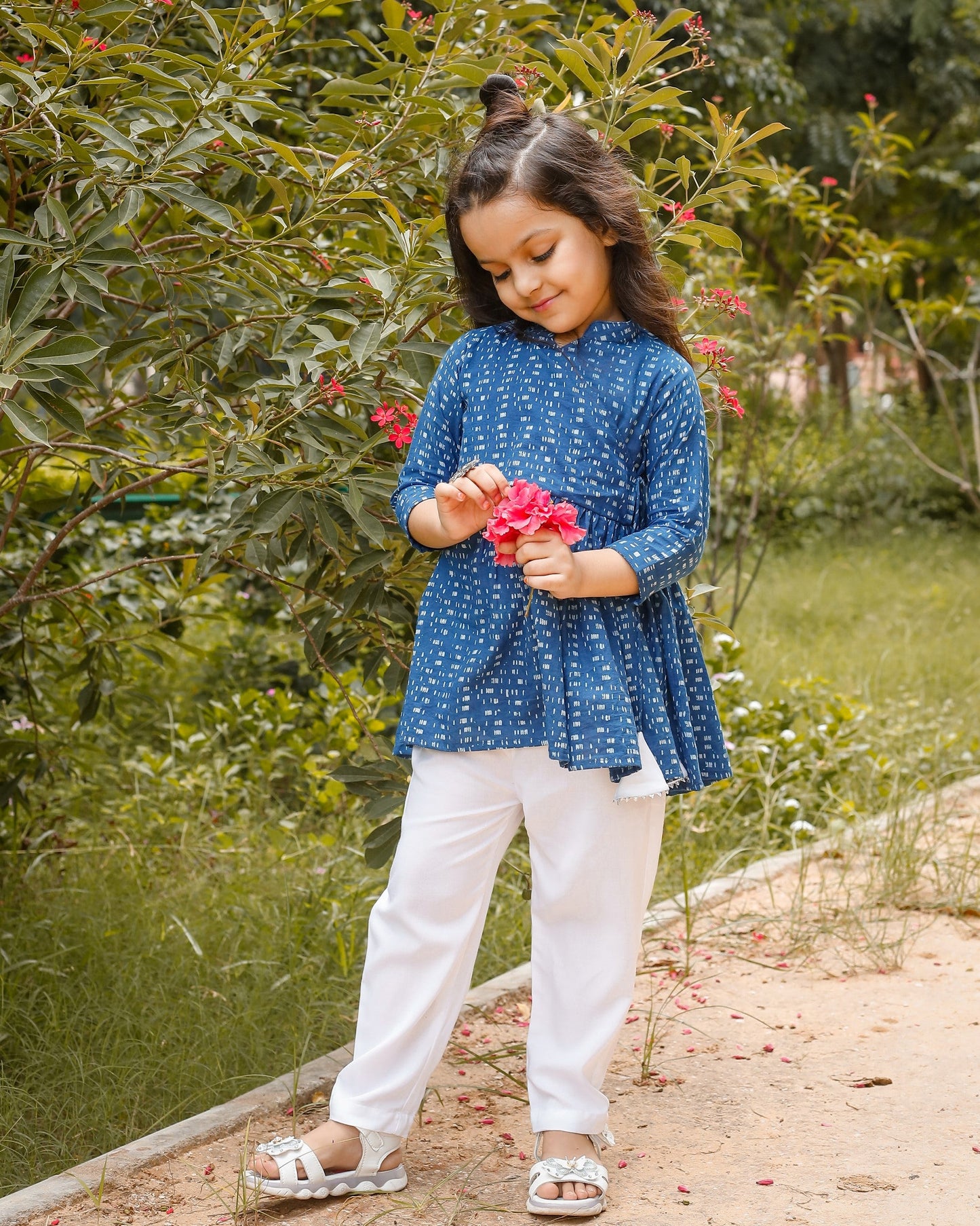 Teal Blue Cotton Kurta Set