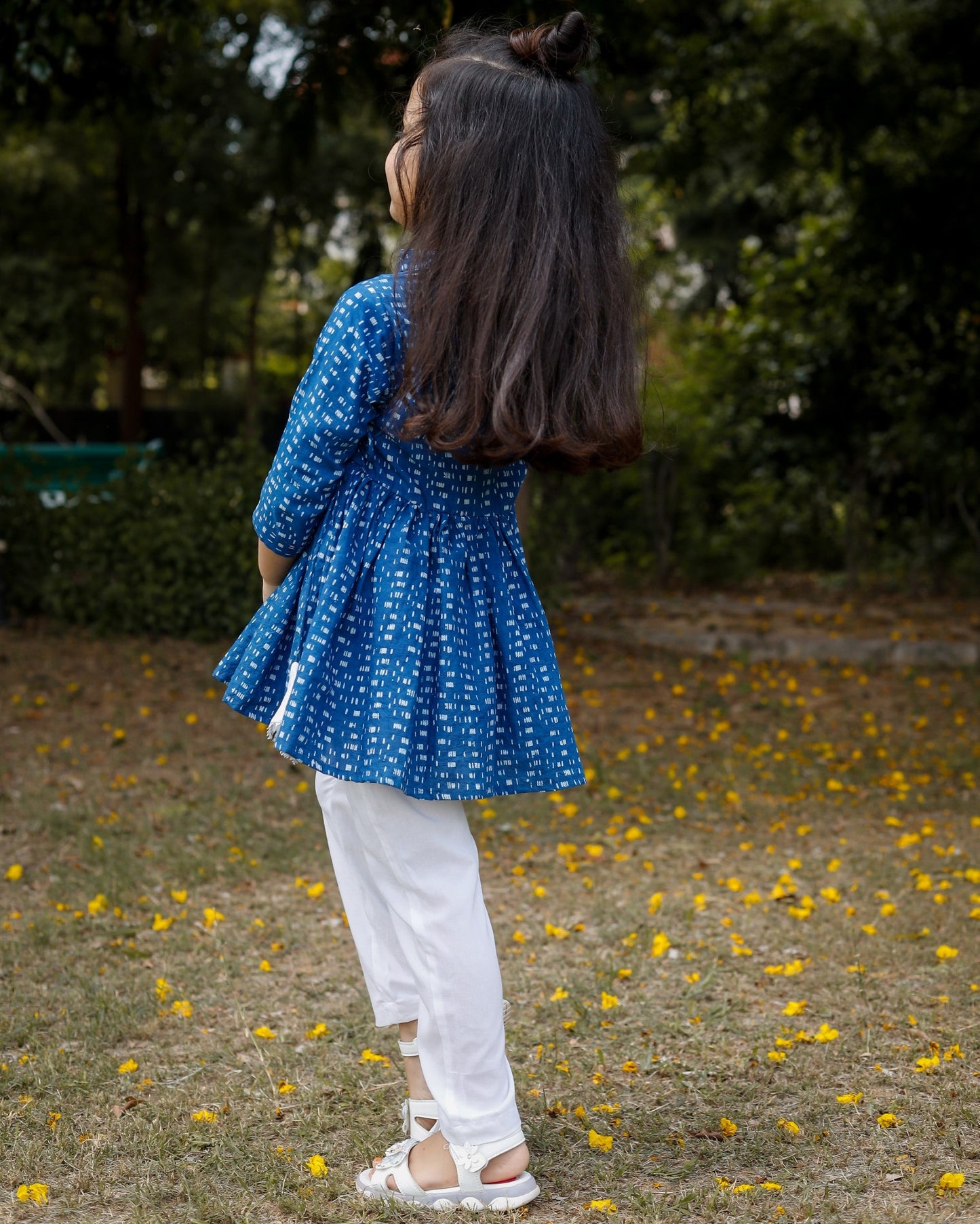 Teal Blue Cotton Kurta Set