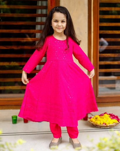 Beautiful Pink Chikankari Anarkali