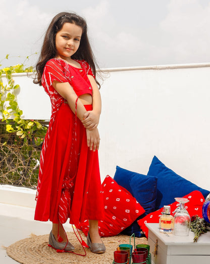 Scarlet Red Kids Skirt Set