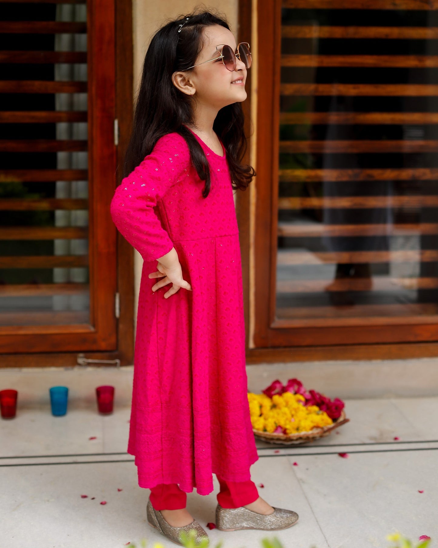 Beautiful Pink Chikankari Anarkali