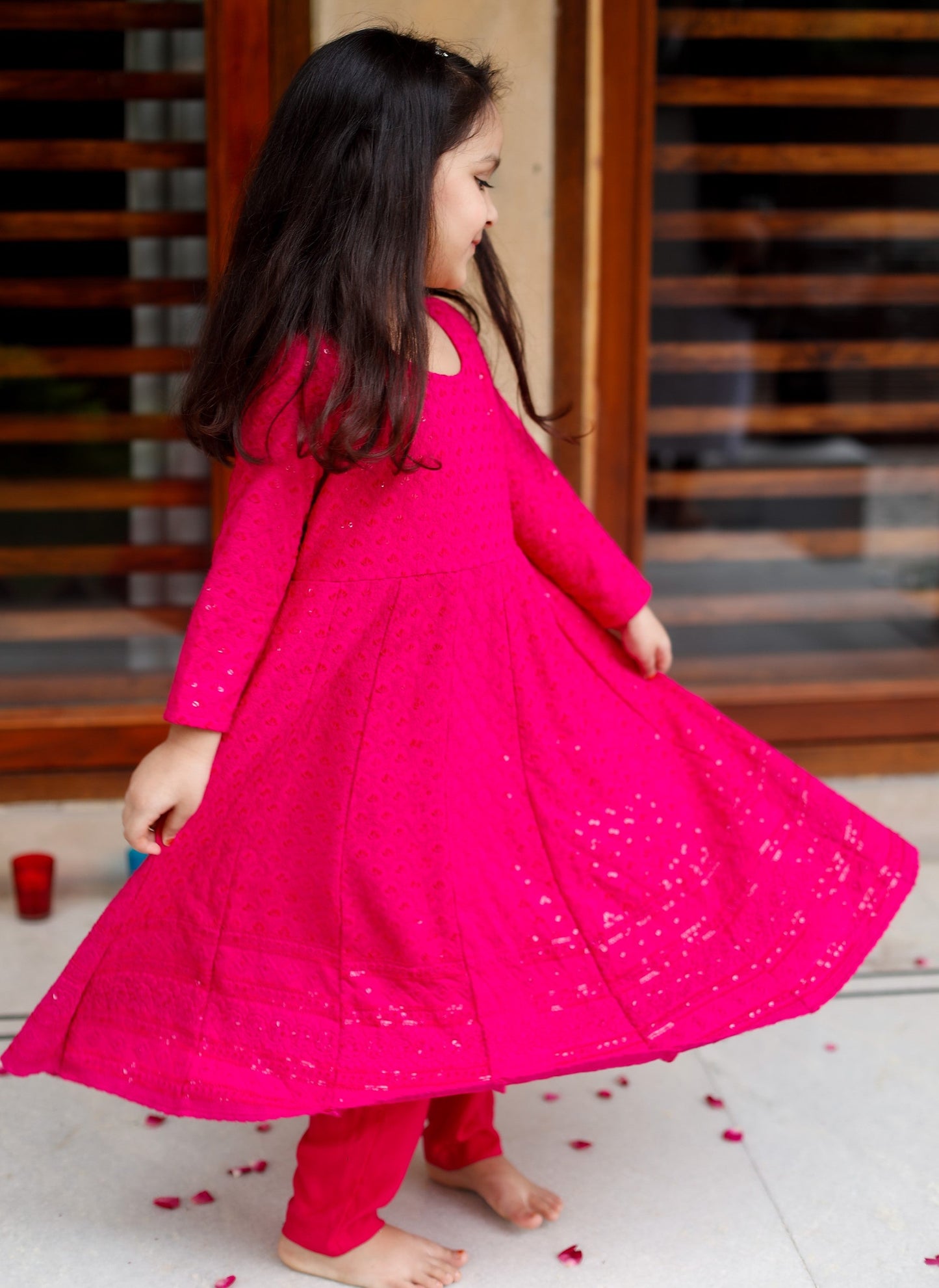 Beautiful Pink Chikankari Anarkali