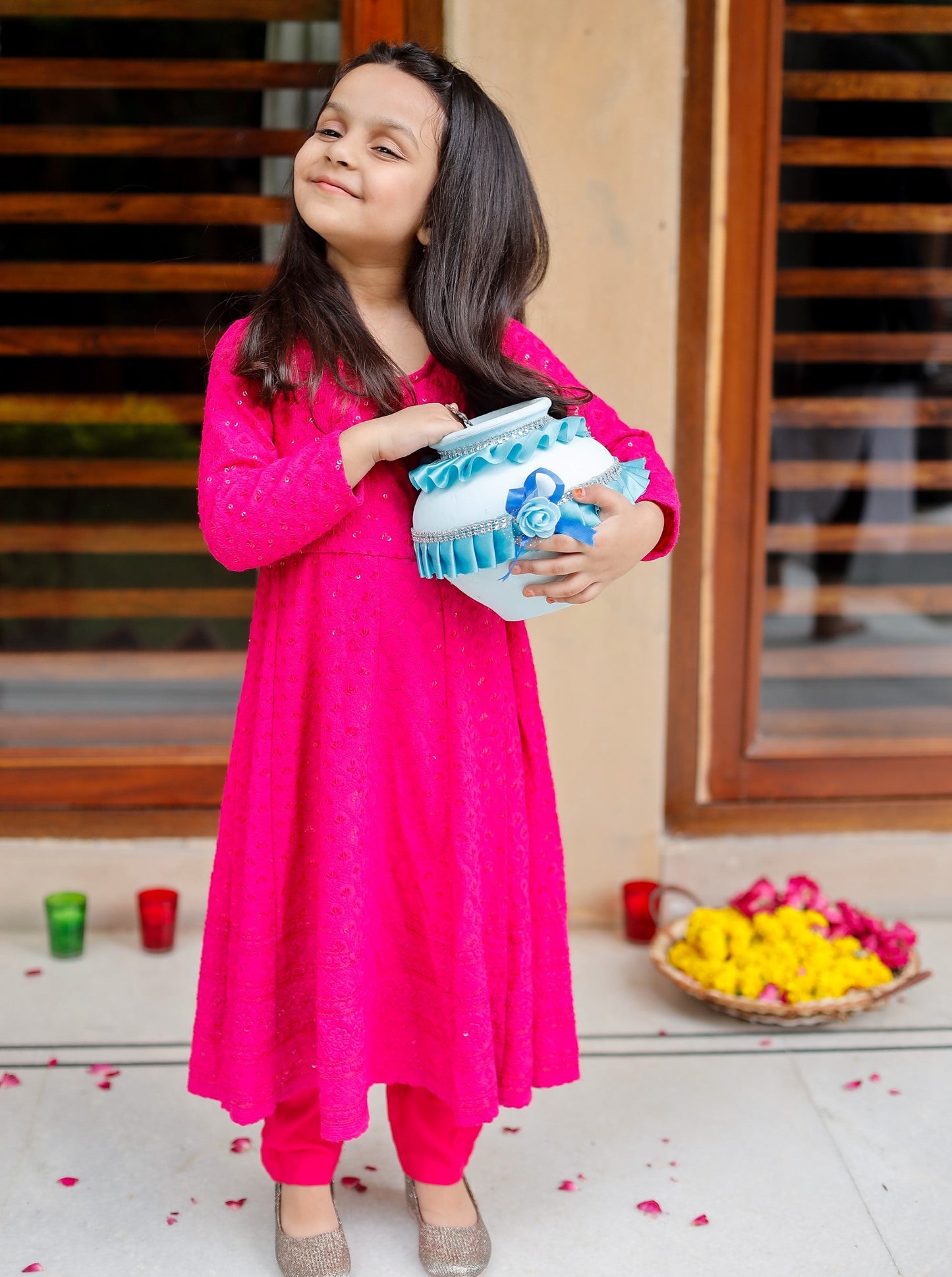 Beautiful Pink Chikankari Anarkali