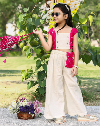 Sweet Pink Leheriya Patch Co-ord Set