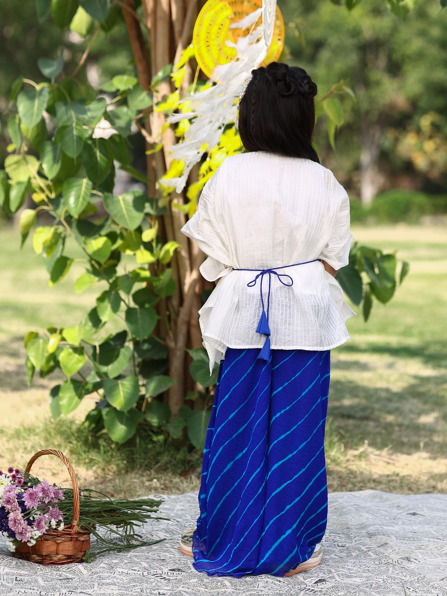 Flowy White Kaftan Set