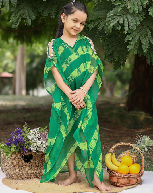 Kids Beryl Green Kaftan