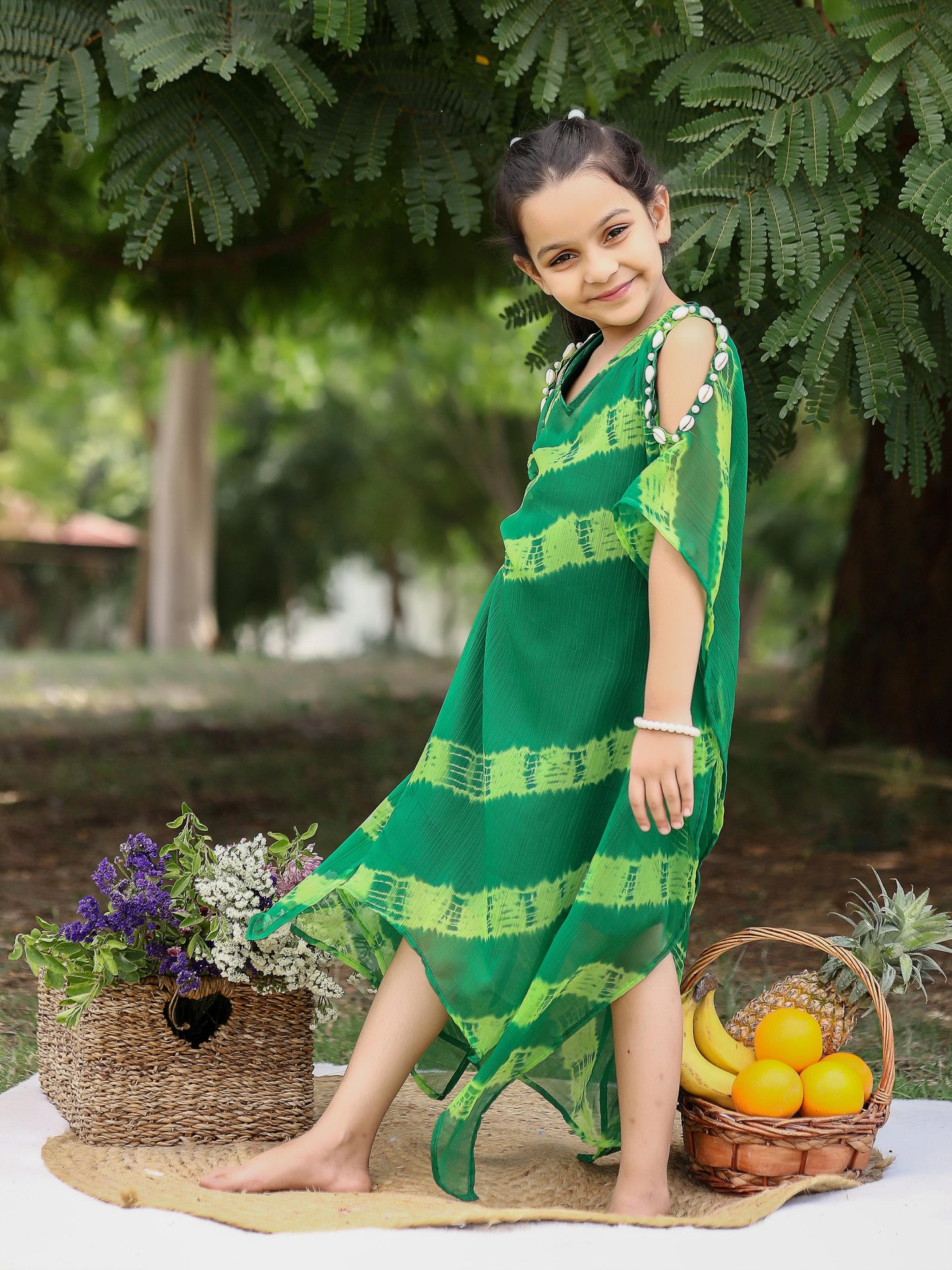 Kids Beryl Green Kaftan