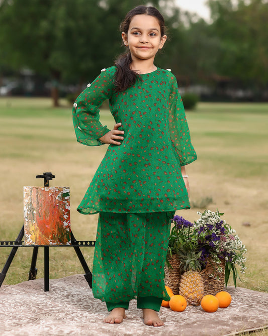 Brilliant Green Kurta Set