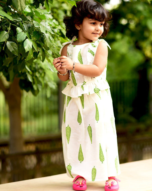 Exclusive Green Leaf Frill Dress