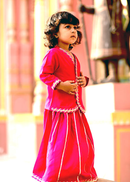 Beautiful Pink Lehanga With Pastel Shade Dupatta