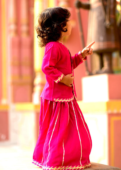 Beautiful Pink Lehanga With Pastel Shade Dupatta