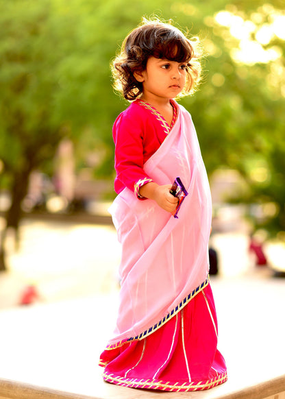 Beautiful Pink Lehanga With Pastel Shade Dupatta