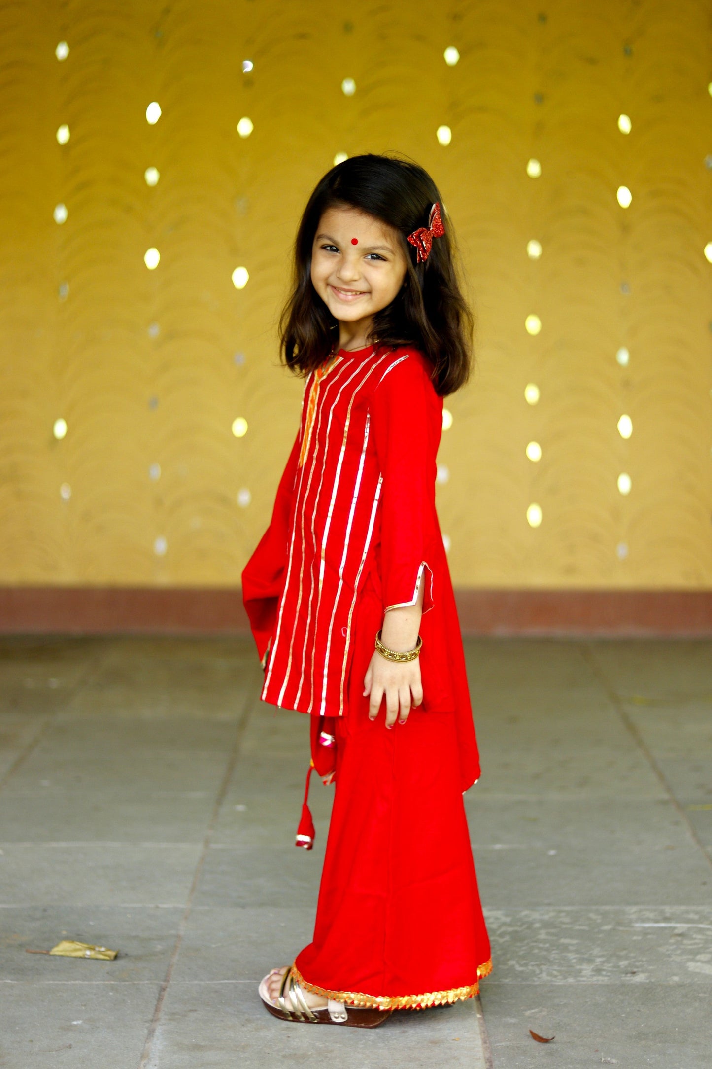 Red Sharara Set